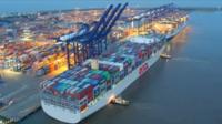 The OOCL in Felixstowe port