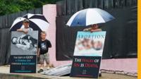 Anti abortion protesters