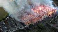 Fire at former Fisons warehouse