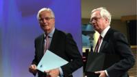 Michel Barnier and David Davis