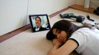 girl lying on floor