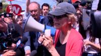 Democratic Party candidates visited a child migrant detention facility in South Florida.