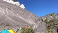 Volcano and tents