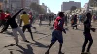 Protesters gather in central Harare