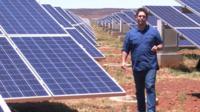 Jason Boswell at a solar farm in Kimberley, Northern Cape, South Africa