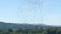 The strange weather phenomenon was spotted in Powys, as temperatures soared across Wales.
