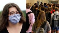 Hannah Waters and photo of crowded Paulding High School hallway.