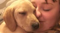 Nelly the labrador with Fay Alsworth