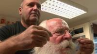 Father at barbers