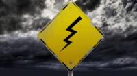 Lightning warning sign