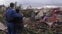 Post-tornado damage in Cuba