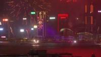 Hong Kong skyline lit up by fireworks - 1 July 2017