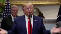 US President Donald Trump speaking at the White House