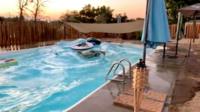 Swimming pool with waves
