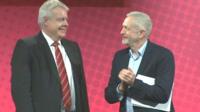 Carwyn Jones and Jeremy Corbyn after Mr Corbyn's speech