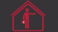 Graphic of man in house