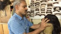 Marishetty Kumar, a wig-maker based in the southern Indian city of Bangalore