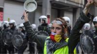 A "yellow vest" protester