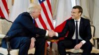 Donald Trump and Emmanuel Macron.