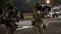US federal officers during protests in Portland, Oregon