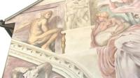 Part of the fresco on the Bedford coffee shop