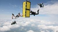 Anthony Martin carries out his skydive stunt