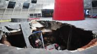 Several cars collapsed into a sinkhole in the National Corvette museum in Bowling Green, Kentucky, on 12 February 2014