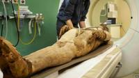 Mummy having a CT scan