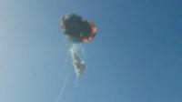 The SpaceX Falcon 9 rocket exploding