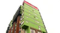 Apartment block made of shipping containers