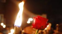 Candle and rose