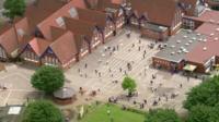Aerial view of a school