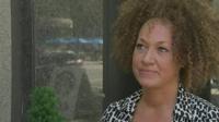 Rachel Dolezal as she is confronted by a reporter questioning whether her father is African-American