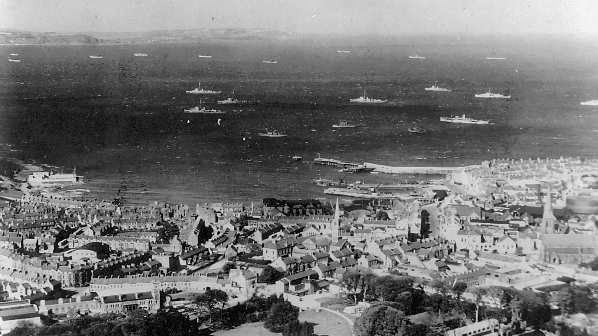 The D-Day fleet off the coast of Bangor, Northern Ireland