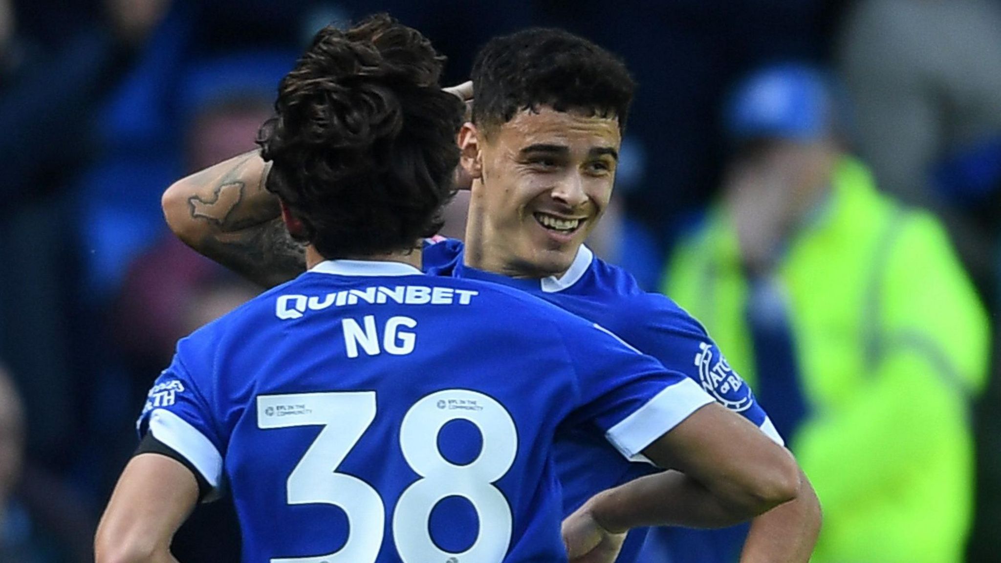 Alex Robertson of Cardiff City celebrates scoring