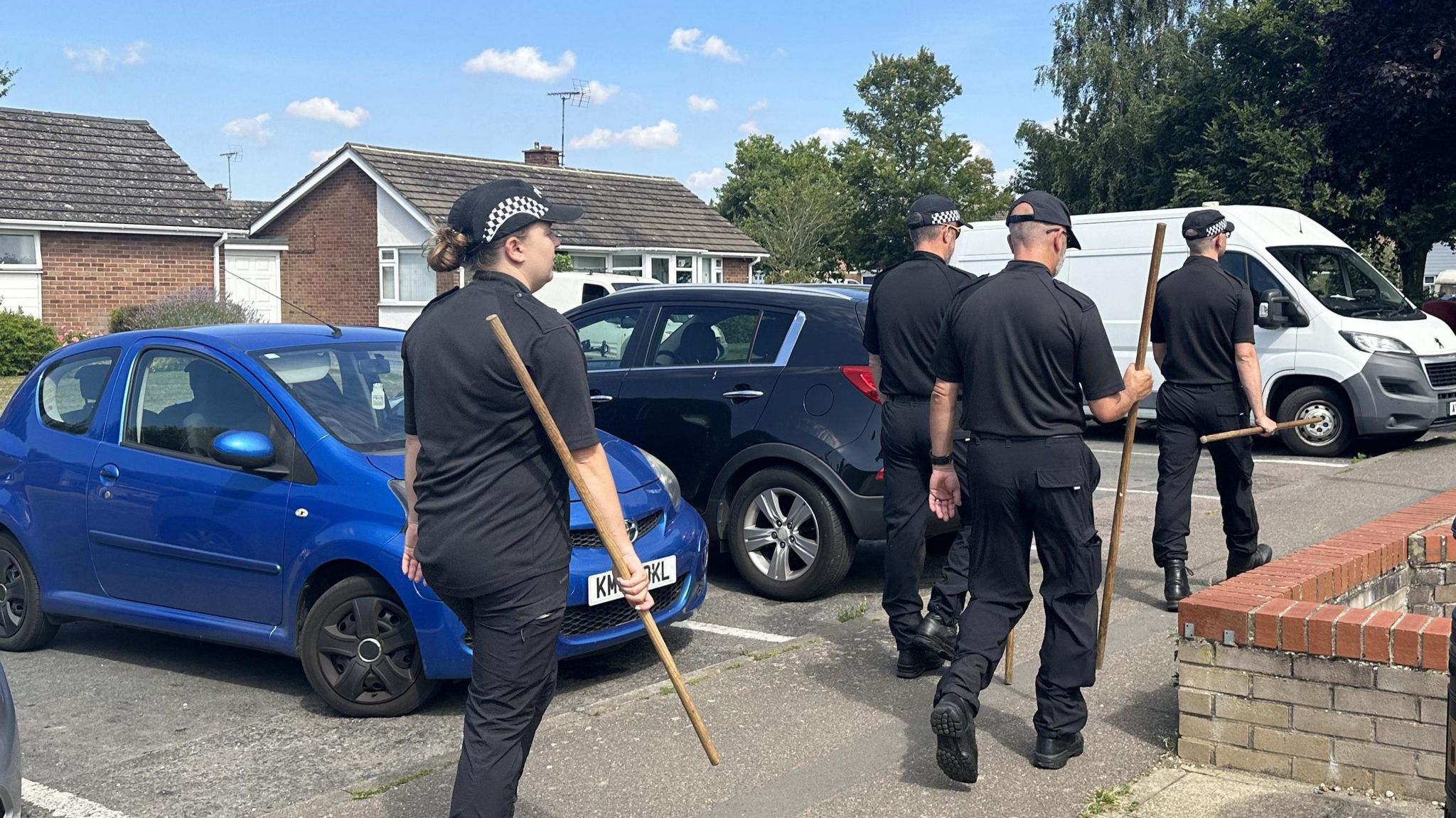 Officers in Brantham during investigations