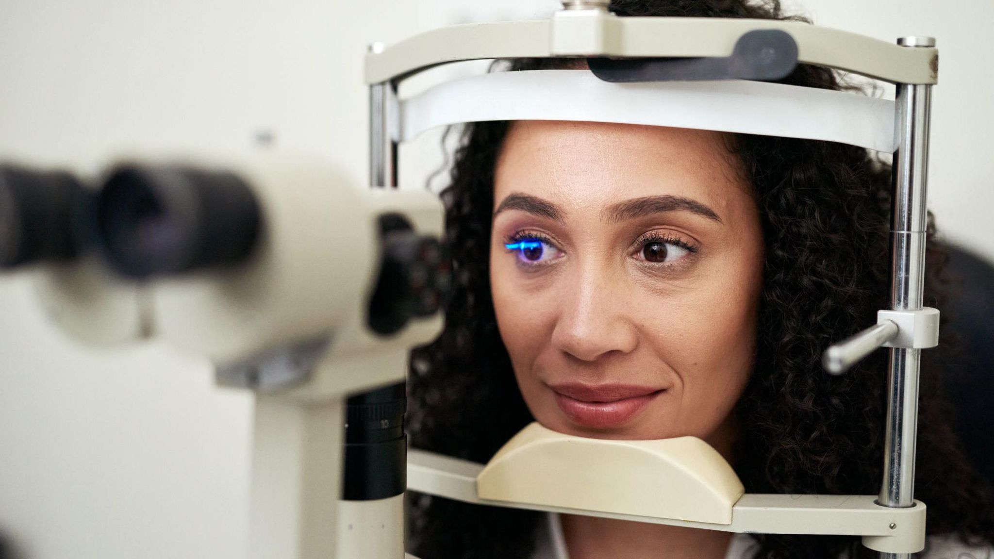 Woman having her eyes tested