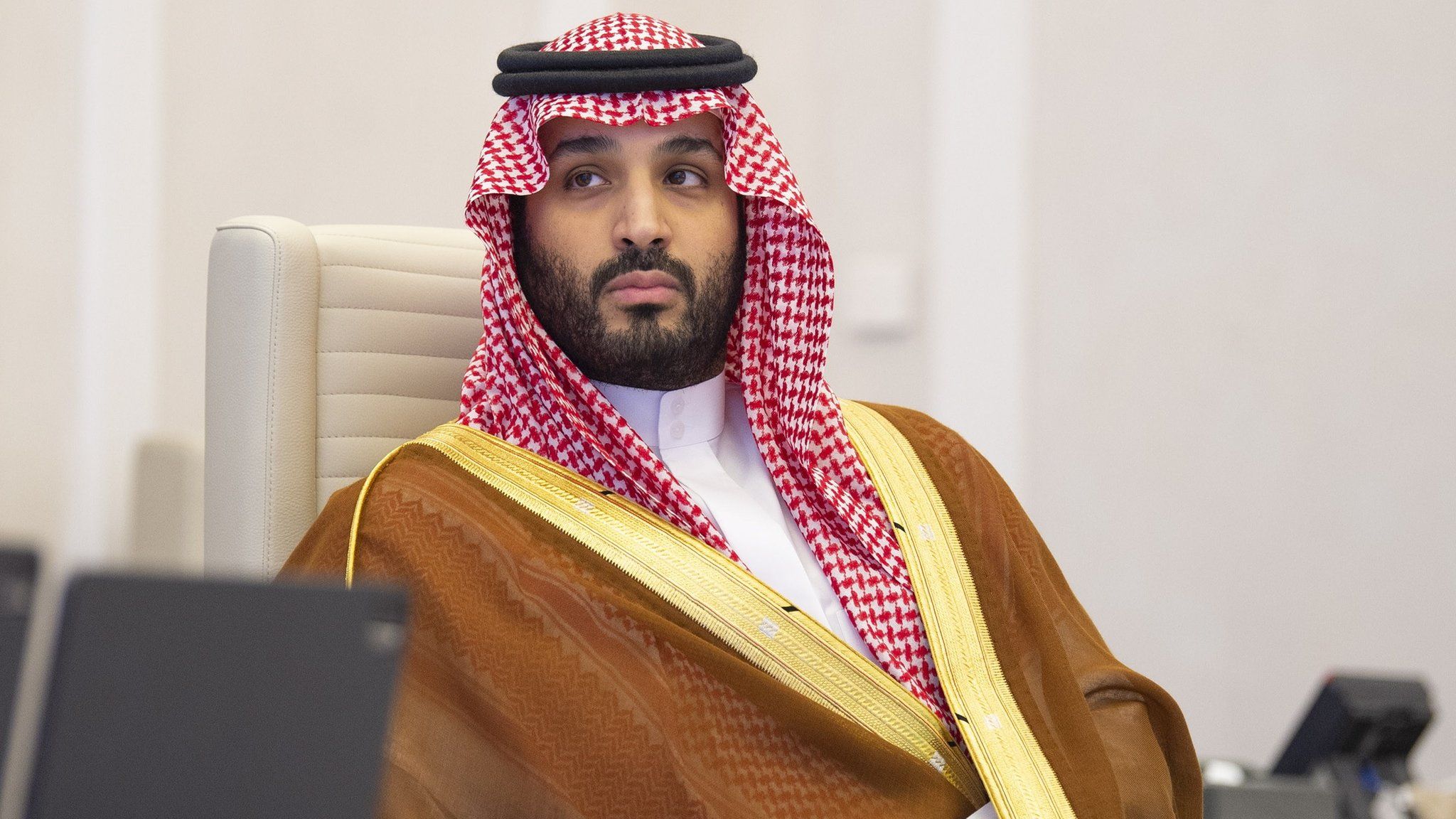 A handout photo shows Saudi Arabia's Crown Prince Mohammed bin Salman at the G20 Riyadh Summit, Riyadh, Saudi Arabia (21 November 2020)