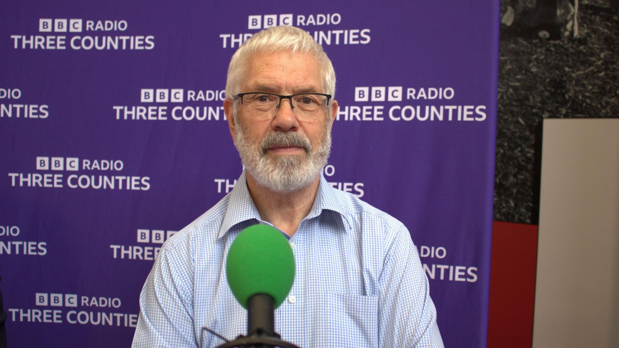 Paul de Hoeste in the BBC Three Counties Radio studios