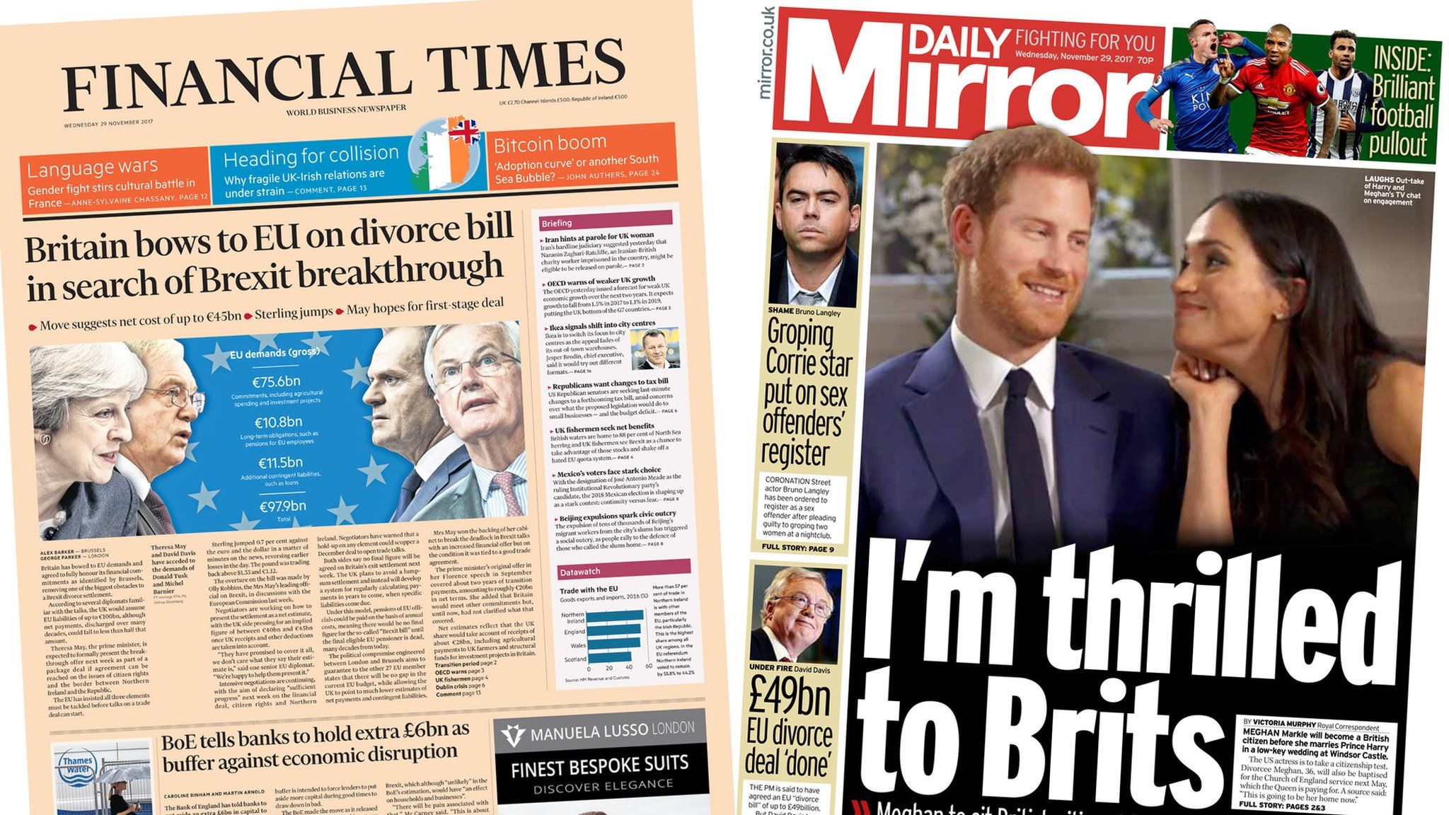 Financial Times and Daily Mirror