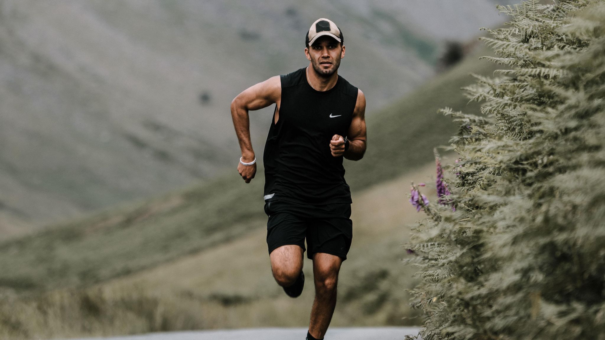 Ibi Akhtar running towards the camera