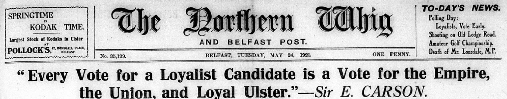Northern Whig 24 May 1921