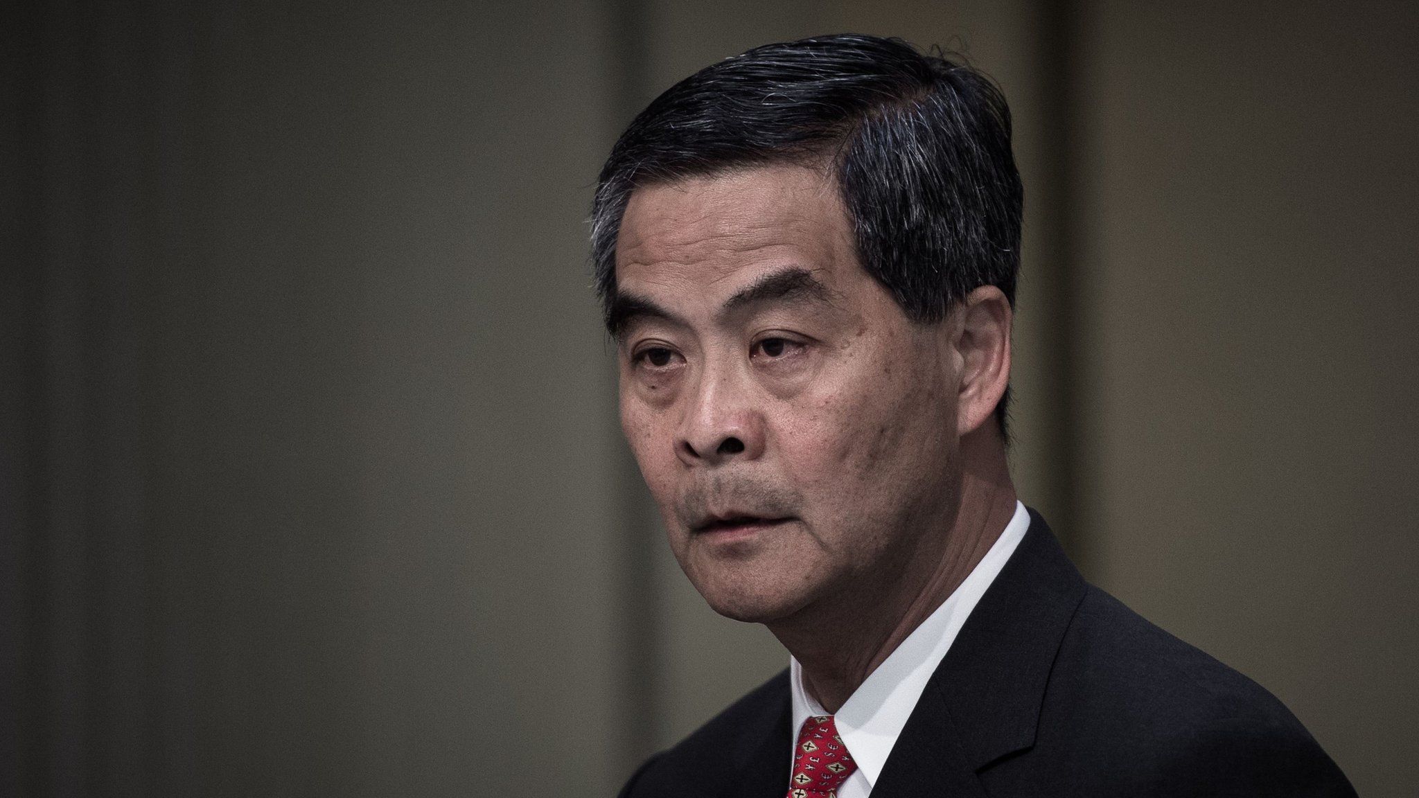 Hong Kong Chief Executive C Y Leung during a press conference on 4 January