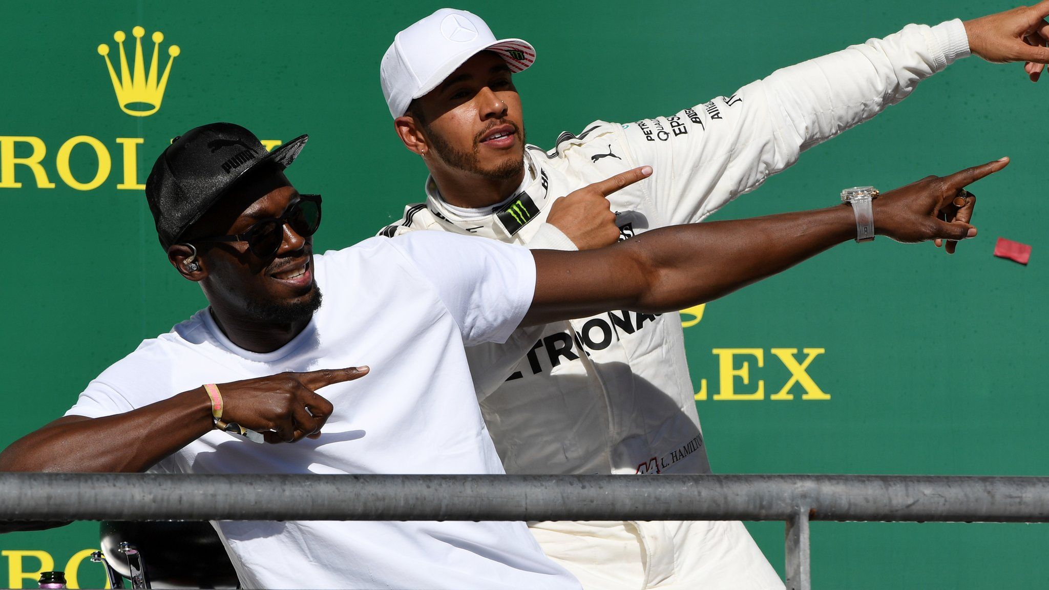 Usain Bolt and Lewis Hamilton