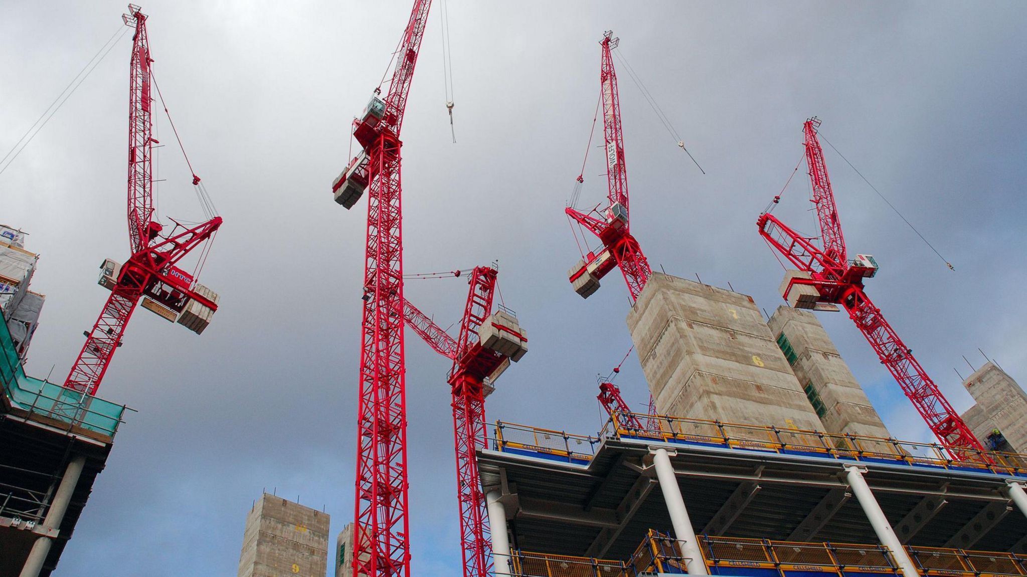 Cranes above construction site