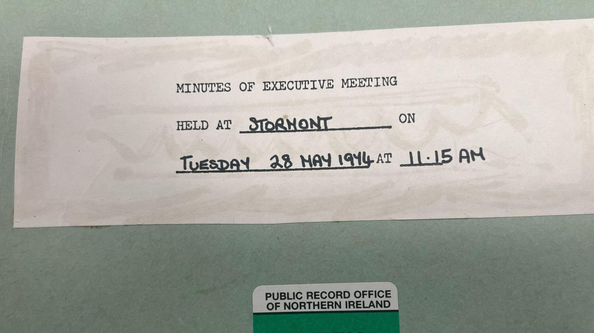 A file containing minutes of the 1974 executive's last meeting 