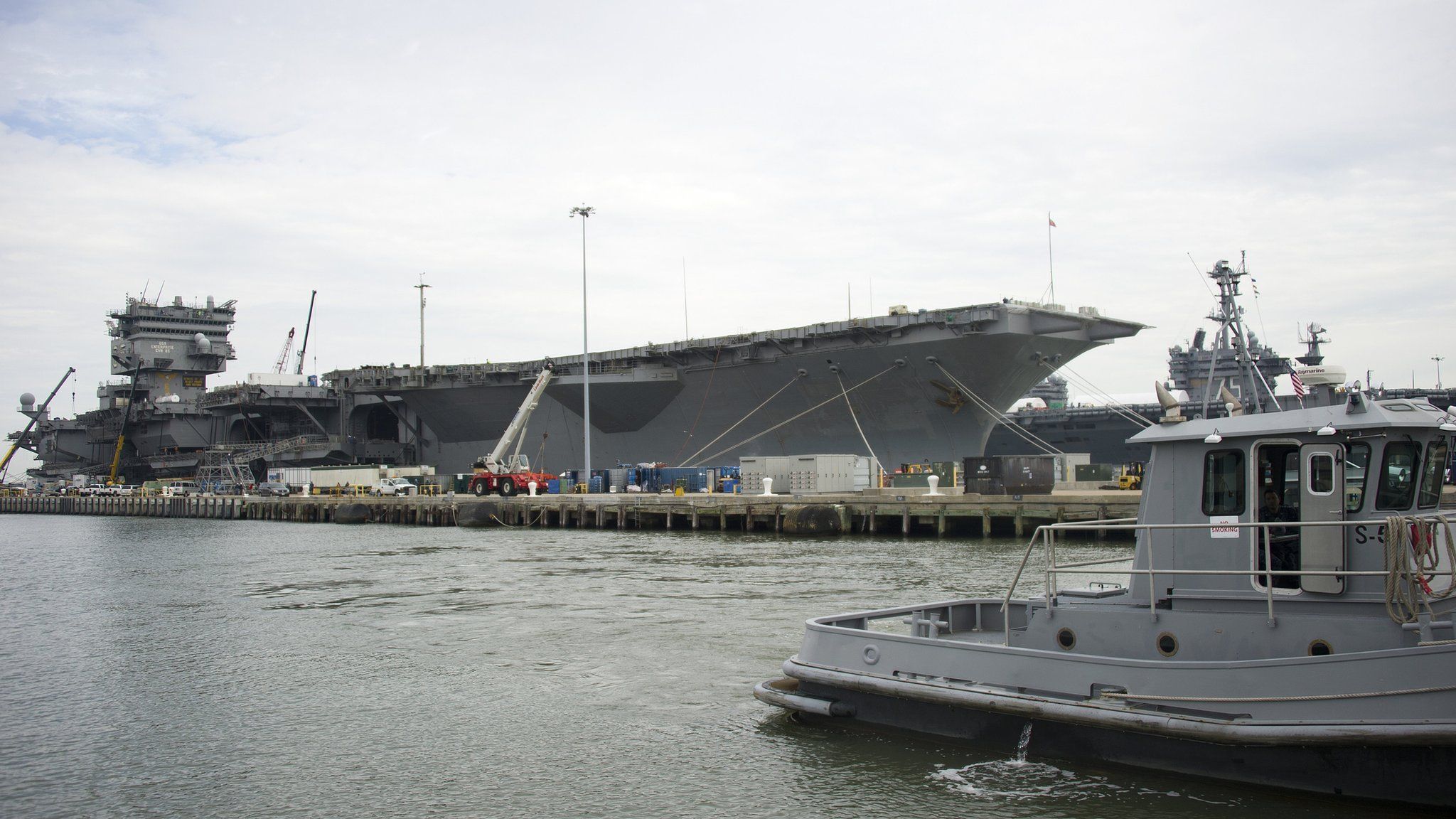 USS Enterprise at pier in Norfolk, Virginia