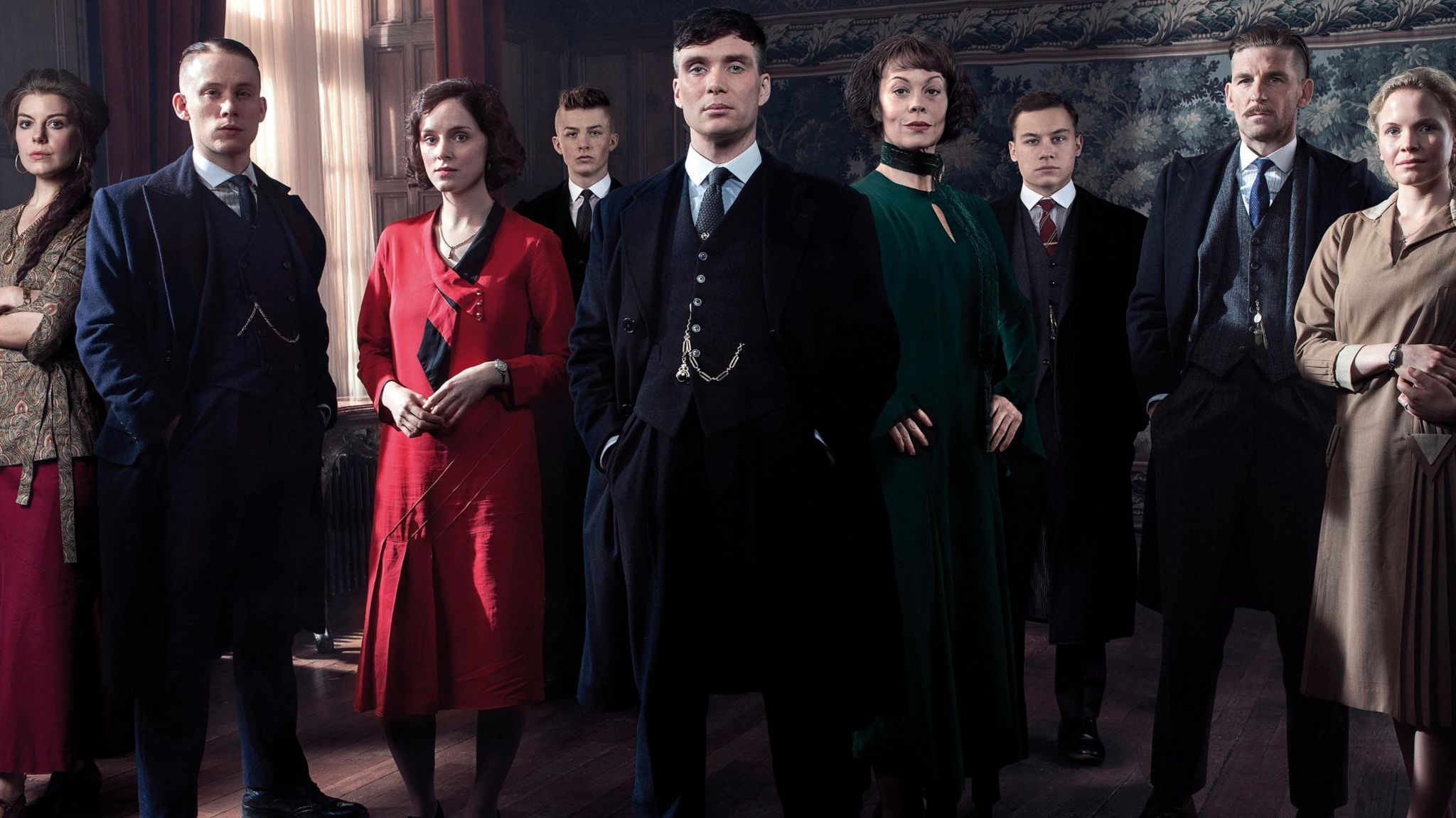 The cast of Peaky Blinders poses for a picture