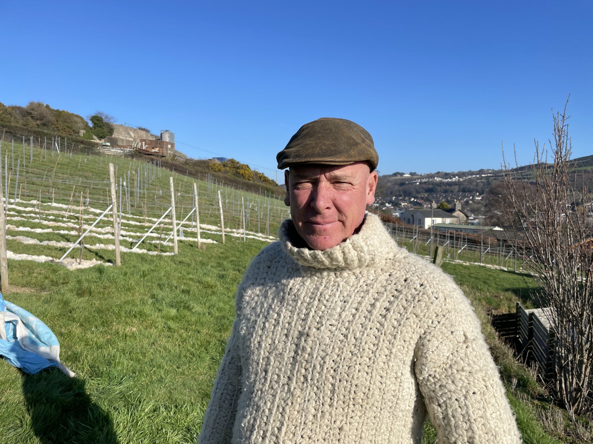 Farmer Gareth Wyn Jones at Gwinllan Conwy Vineyard