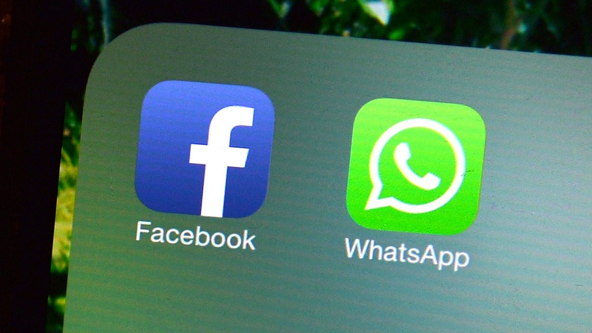 Facebook and WhatsApp icons